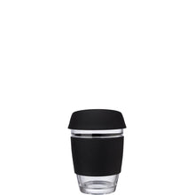 Load image into Gallery viewer, Perka® Rizzo 12 oz. Glass Mug w/ Silicone Grip & Lid