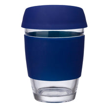 Load image into Gallery viewer, Perka® Rizzo 12 oz. Glass Mug w/ Silicone Grip &amp; Lid

