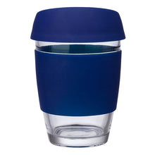 Load image into Gallery viewer, Perka® Rizzo 12 oz. Glass Mug w/ Silicone Grip & Lid