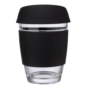 Perka® Rizzo 12 oz. Glass Mug w/ Silicone Grip & Lid