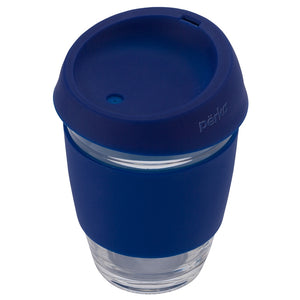 Perka® Rizzo 12 oz. Glass Mug w/ Silicone Grip & Lid