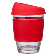 Load image into Gallery viewer, Perka® Rizzo 12 oz. Glass Mug w/ Silicone Grip &amp; Lid
