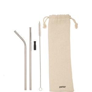 Perka® Avila 5-Piece Stainless Steel Straw Set