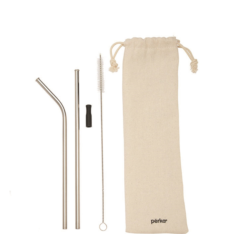 5-Piece Metal Straw Set With Pouch & Brush - Zero Waste Outlet